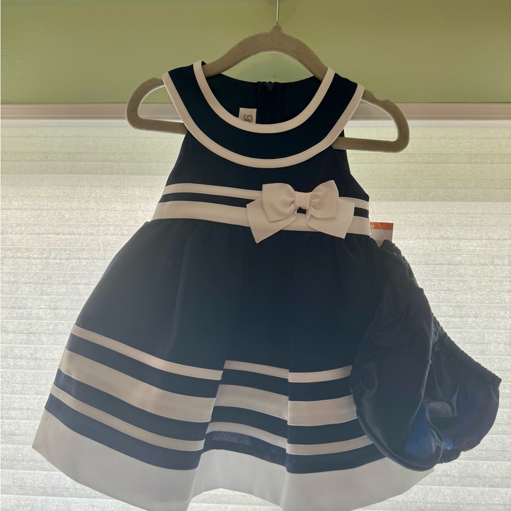 Elegant Black and White Kids Dress with Bow